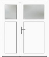 Kunststoff Nebeneingangstür "ANTONIA-Q" 71 mm 2-flügelig asymm