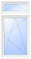 Kunststoff Fenster "TED-Q" 71 mm 3-fach Verglasung Dr-Ki mit Oberlicht Kipp 1-flügelig