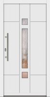Außenansicht Holz Haustür mit Glas Weiß