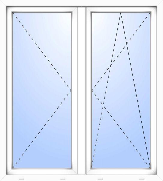 Kunststoff Balkontür &quot;OSKAR&quot; 74 mm 3-fach Verglasung symmetrisch Dreh / Dreh-Kipp Stulp 2-flügelig