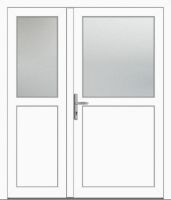 Kunststoff Nebeneingangstür "PAULA-Q" 71 mm 2-flügelig asymm