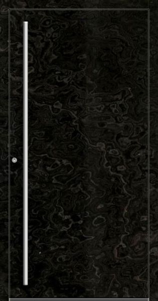 Außenansicht Aluminium-Stein-Tür Elegant Black (geblümt) innen öffnend DIN links