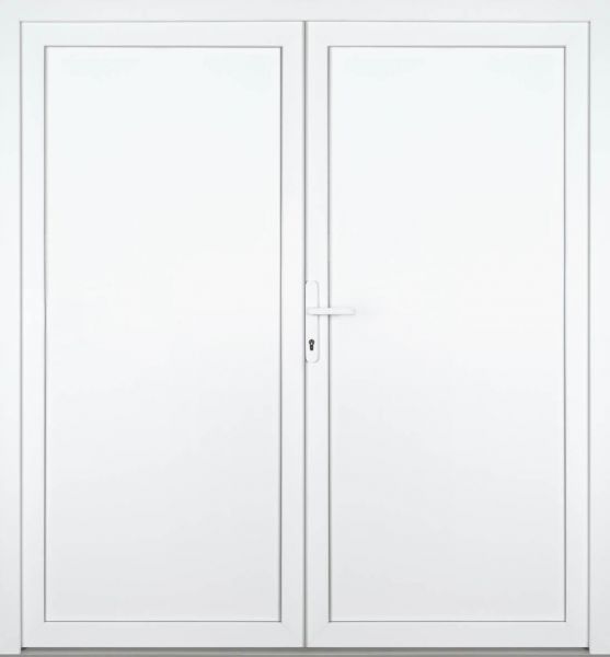 Kunststoff-Aluminium Nebeneingangstür "REBECCA" 60mm 2-flügelig Doppeltür symmetrisch