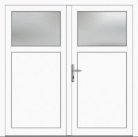 Außenansicht Zweiflügelige Nebeneingangstür Kunststoff Weiß