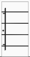 Außenansicht Aluminium Haustür ohne Glas Blackline Weiß