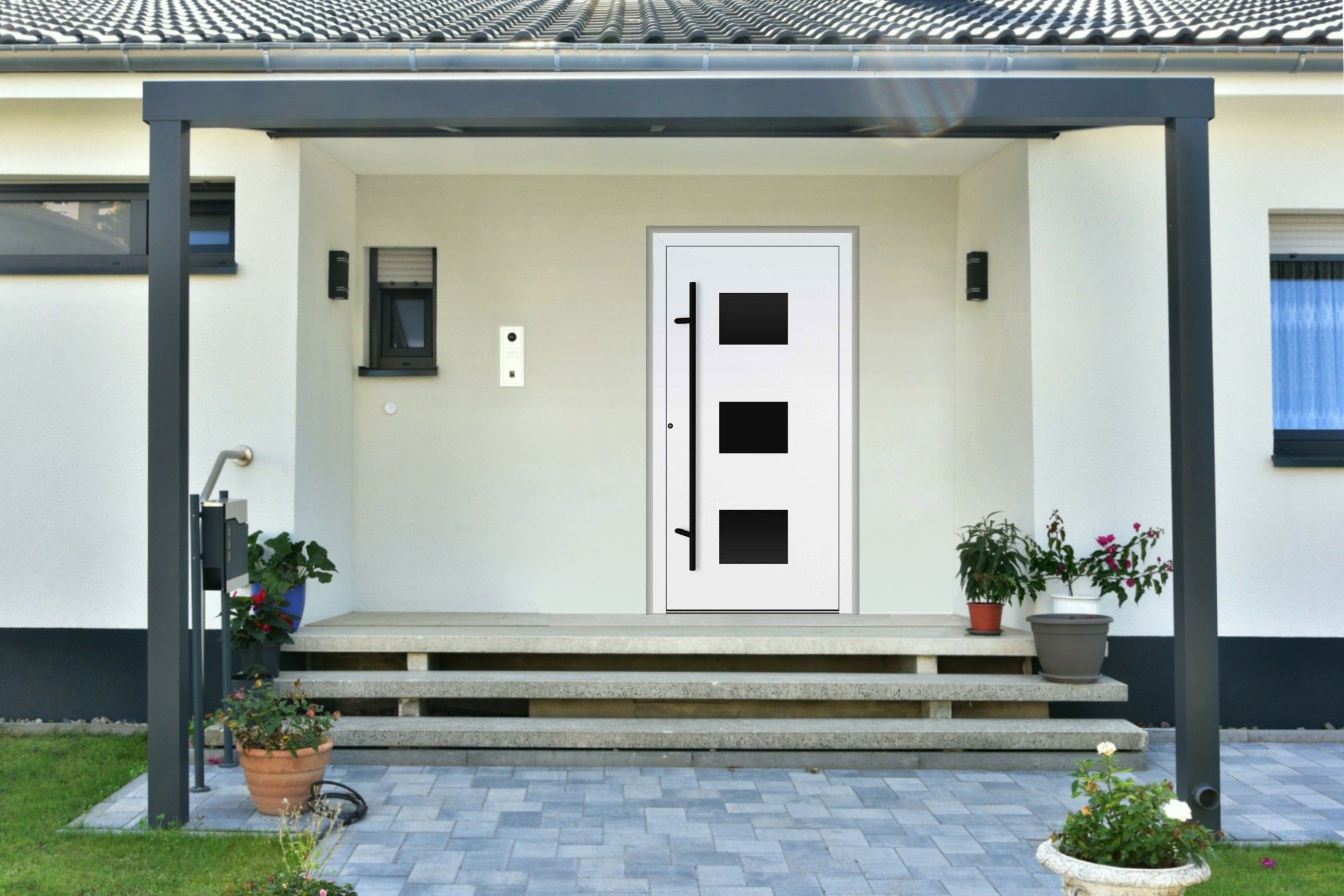Aluminium Haustür "MARGARETE" 90 mm RC2 BLACKLINE