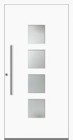 Außenansicht Aluminium Haustür mit Glas Weiß