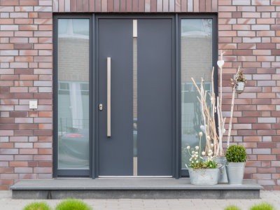 Aluminium Haustür mit Seitenteilen