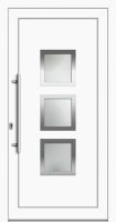 Außenansicht Kunststoff Haustür mit Glas Weiß