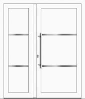 Kunststoff Haustür "JUSTINE" 71 mm Doppeltür asymm