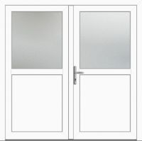 Kunststoff Nebeneingangstür "PAULA-Q" 71 mm 2-flügelig symm