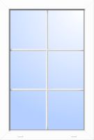 Kunststoff Fenster "FRANZ-Q" 71 mm 2-fach Verglasung fest verglast 6 Sprossenfelder