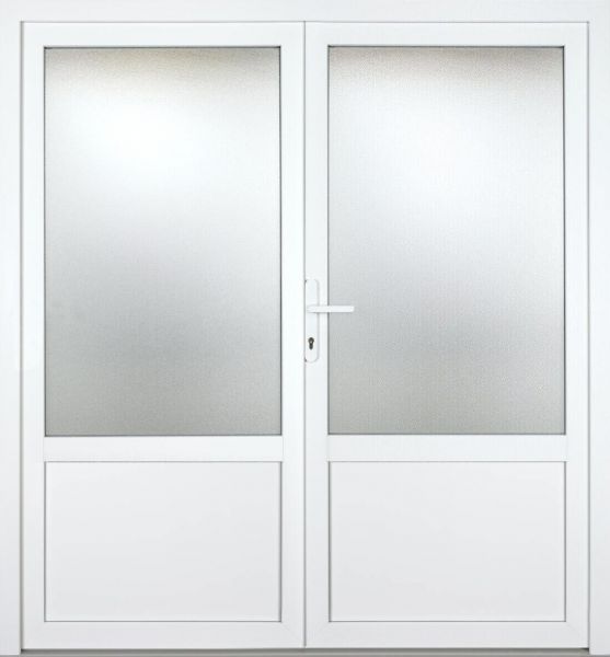 Nebeneingangstür "CAILIN 2/3" 70mm (glatt, 2-flügelig, Doppeltür, symmetrisch, weiß)