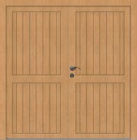 Außenansicht Holz Nebeneingangstür zweiflügelige ohne Glas Klarlack