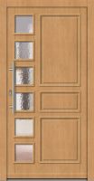 Außenansicht Holz Haustür mit Glas Klarlack