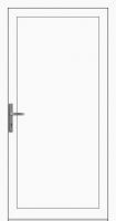 Außenansicht Aluminium Nebeneingangstür Weiß DIN rechts