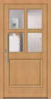 Außenansicht Holz Haustür mit Glas Klarlack