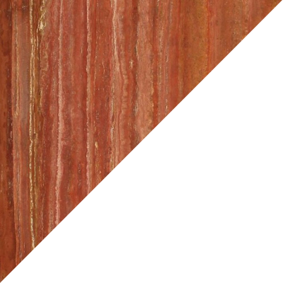 Travertino Rosso (Stein außen) / Verkehrsweiß (RAL 9016 innen)