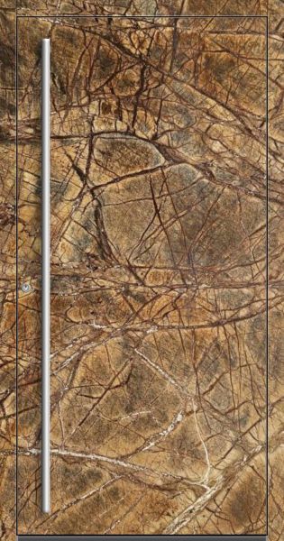 Außenansicht Aluminium-Stein-Tür Rain Forest Brown innen öffnend DIN links