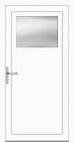 Außenansicht Aluminium Nebeneingangstür innen öffnend DIN links Weiß