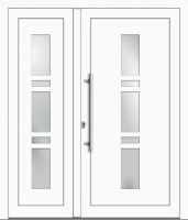 Kunststoff Haustür "CHRISTA" 71 mm Doppeltür asymm