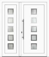 Kunststoff Haustür "FLORA" 71 mm Doppeltür asymm