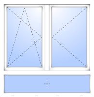 Außenansicht Doppelfenster mit Unterlicht Stulp Dr-Ki-Dr Weiß 