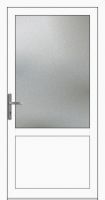 Außenansicht Aluminium Nebeneingangstür 2/3 Glas innen öffnend Weiß