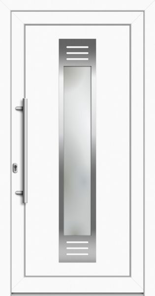 Außenansicht Kunststoff Haustür mit Glas Weiß