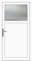 Außenansicht Aluminium Nebeneingangstür 1/3 Glas Weiß