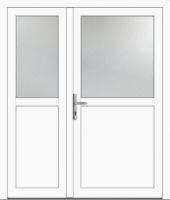 Kunststoff Nebeneingangstür "PAULA-M" 60 mm 2-flügelig asymm