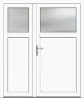 Kunststoff Nebeneingangstür "ANTONIA-J" 60 mm 2-flügelig asymm