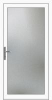 Außenansicht Vollglas Nebeneingangstür Aluminium Weíß