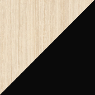 Travertino Classico (Stein außen) / Tiefschwarz (RAL 9005 innen)