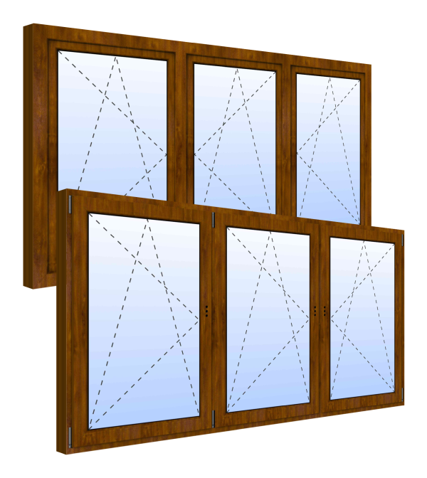 Dreiflügelige Fenster