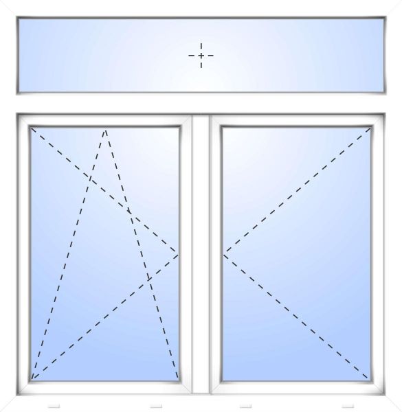 Außenansicht Doppelfenster mit Oberlicht Stulp Dr-Ki-Dr Weiß 