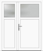 Kunststoff Nebeneingangstür "ANTONIA-M" 60 mm 2-flügelig asymm