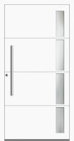 Außensicht Aluminium Haustür mit Glas Weiß