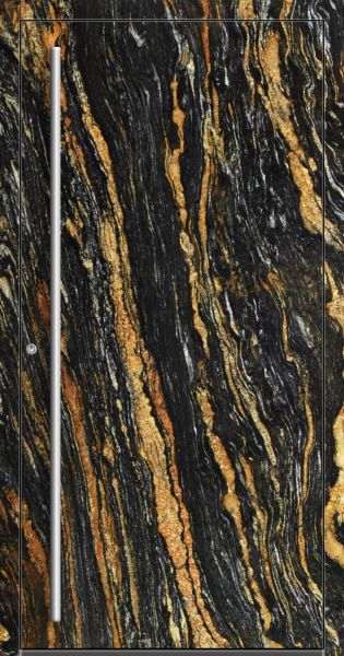 Außenansicht Aluminium-Stein-Tür Black Fusion innen öffnend DIN links