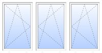 Außenansicht Weiß 3-flügeliges Fenster