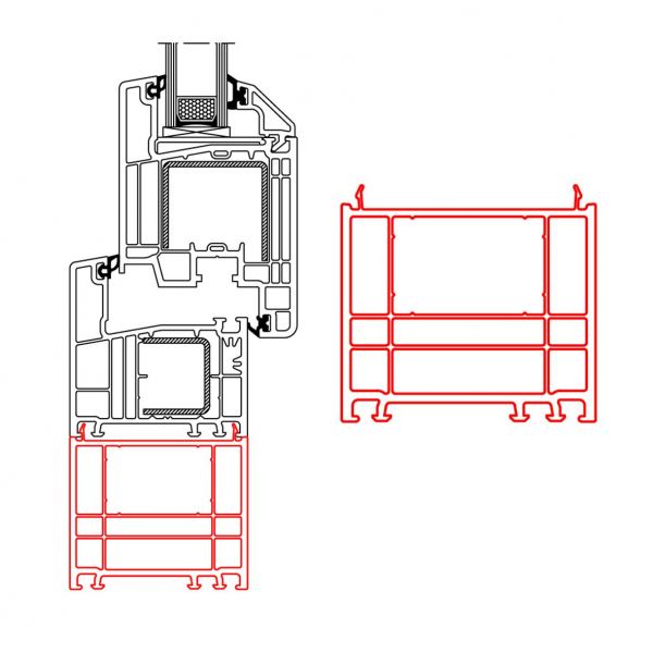 Rahmenverbreiterung für Türen der Stärke 70mm (60 x 70mm) (Flexible Türmontage)