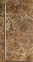 Außenansicht Aluminium-Stein-Tür Rain Forest Brown innen öffnend DIN links