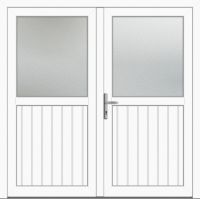 Kunststoff Nebeneingangstür "STEFANIE" 74 mm 2-flügelig symm