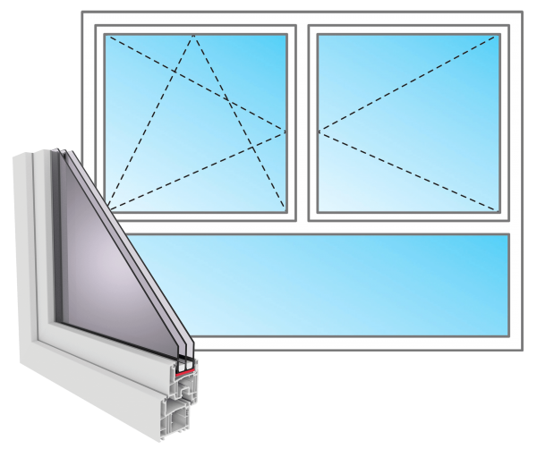 PVC Fenster G74 innen öffnend Seitenunabhängig
